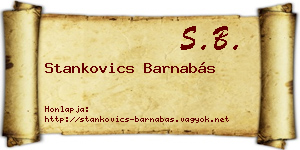 Stankovics Barnabás névjegykártya