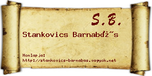 Stankovics Barnabás névjegykártya